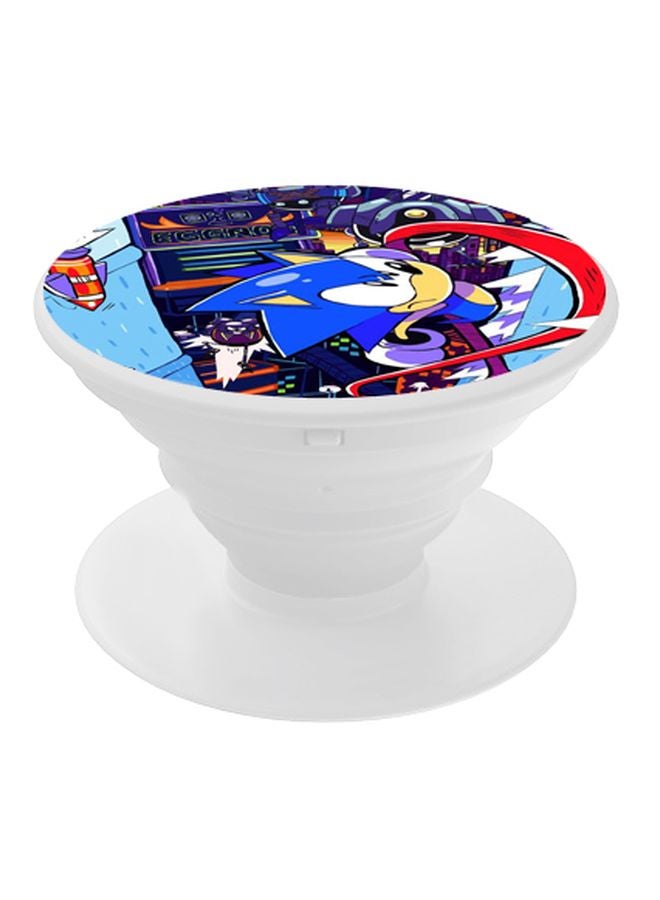BP Printed Pop Socket Phone Holder White/Blue/Red - Image 1