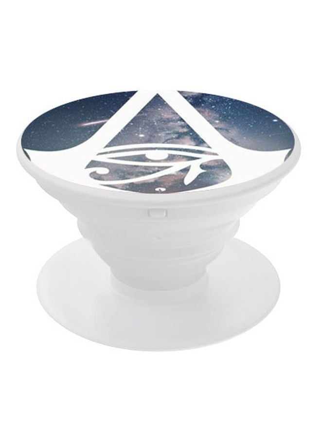 بي بي حامل هاتف منبثق مزين بطبعة أبيض/أزرق/بني - Image 1