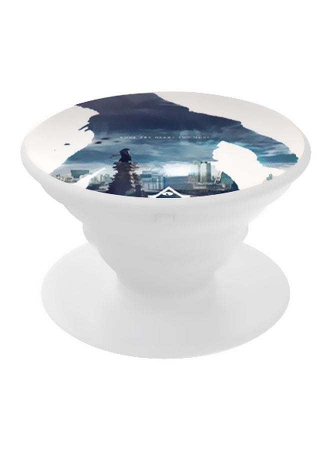 BP Printed Pop Socket Phone Holder White/Blue - Image 1