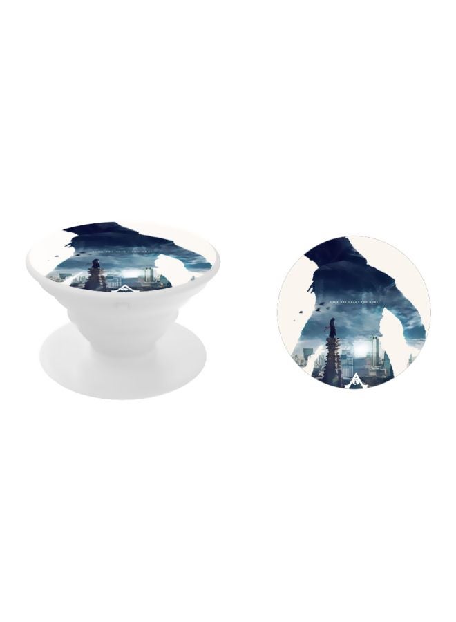 BP Printed Pop Socket Phone Holder White/Blue - Image 2