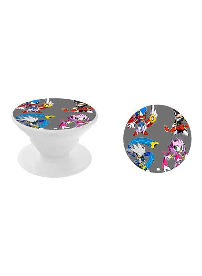 BP Printed Pop Socket Phone Holder White/Grey/Blue - Image 2