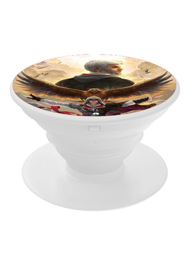 BP Printed Pop Socket Phone Holder Brown/White/Beige - Image 1