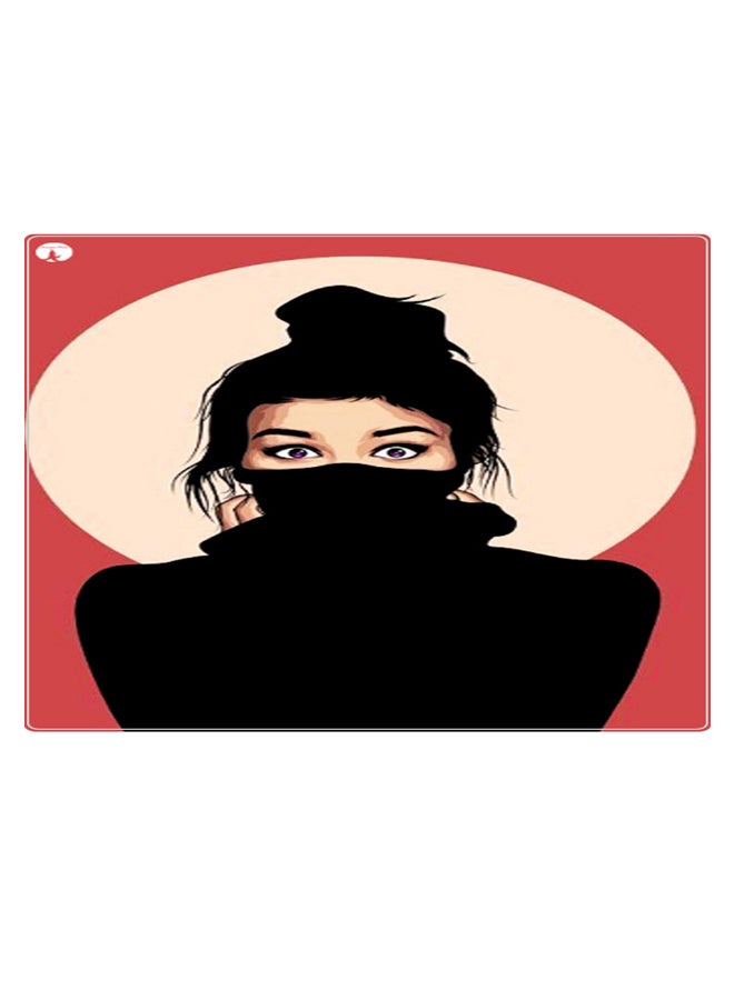 بي بي لوحة ماوس ألعاب بتصميم مضادة للانزلاق وبنمط مطبوع أسود/أحمر/بيج