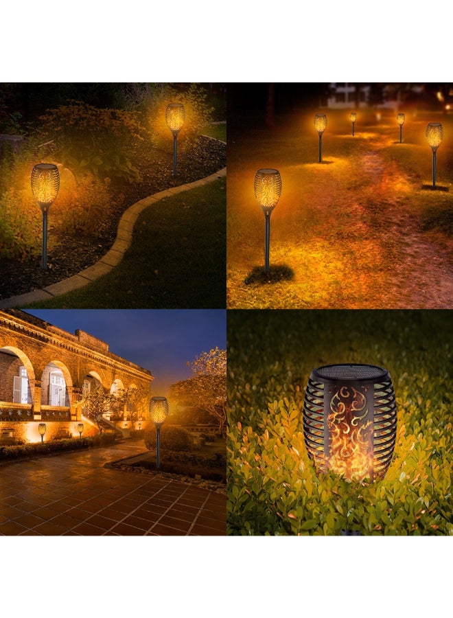 Generic 4-Piece Solar Outdoor Flickering Flame Torch Black  - Image 3