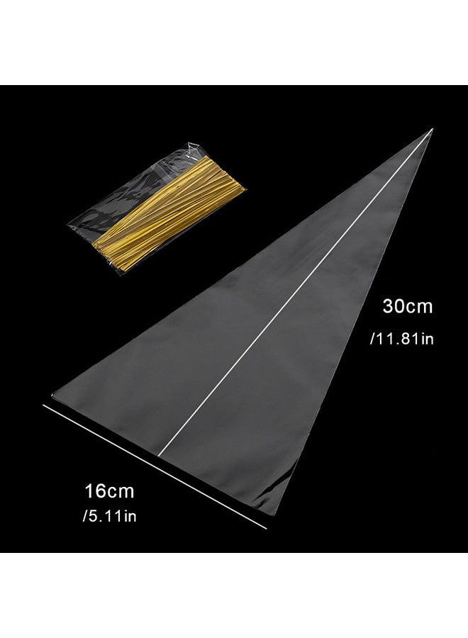 100-Piece Disposable Gift Bag Set Transparent - Image 3