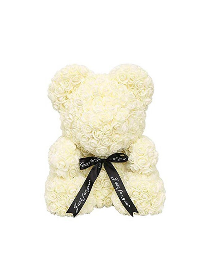 Rose Artificial Teddy Bear White