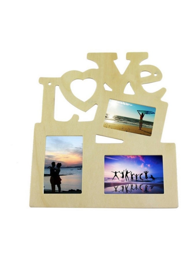 Creative DIY Wooden Wall Photo Frame Beige  - Image 5