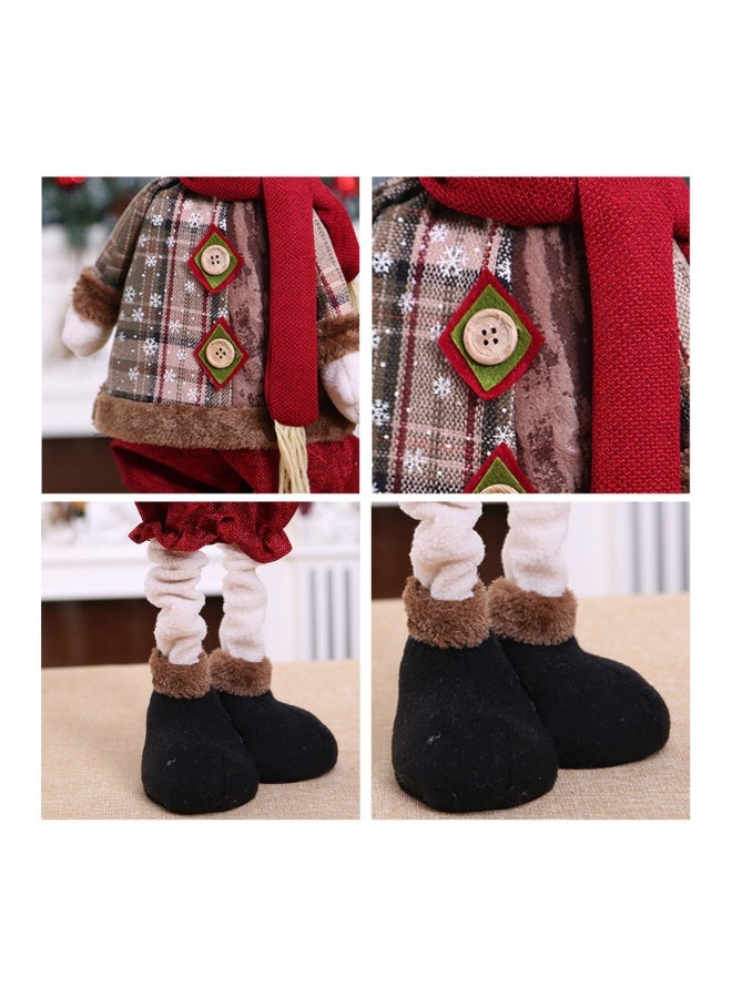 Christmas Telescopic Doll Window Decoration Ornament Brown/Beige/Black 39x24x9cm - Image 2