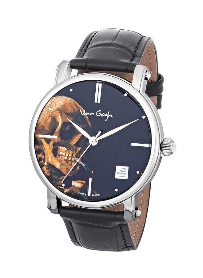 Van Gogh unisex Leather Analog Wrist Watch AC-GENT06 - 44 mm - Blue 