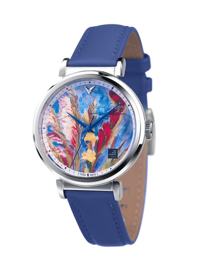 Van Gogh girls Leather Analog Wrist Watch AC-ISLLV03 - 36 mm - Blue 