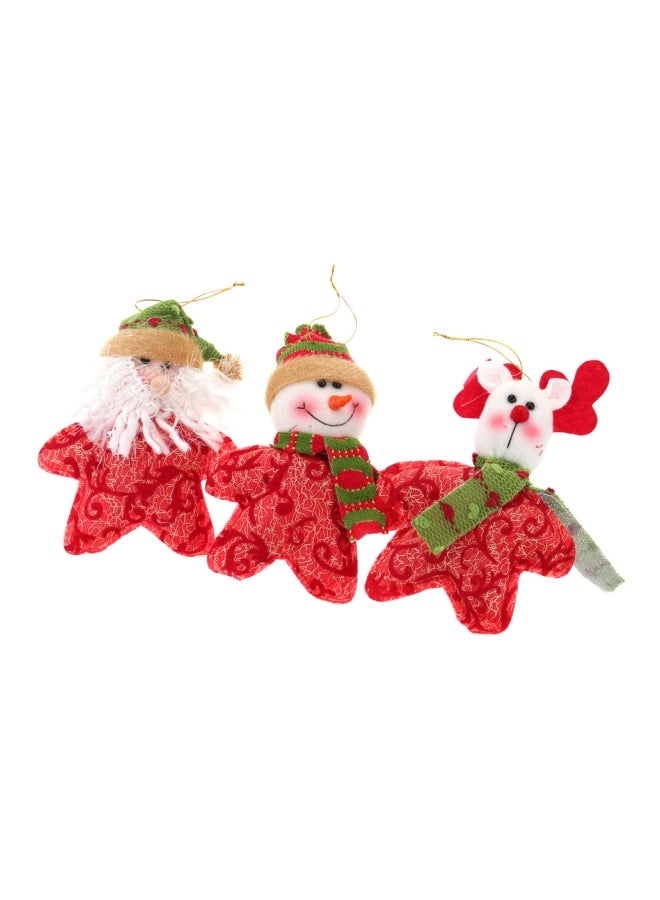 3-Piece Decorative Santa Claus Ornament Set Red/White/Green 17x12.7x2.7cm - Image 3