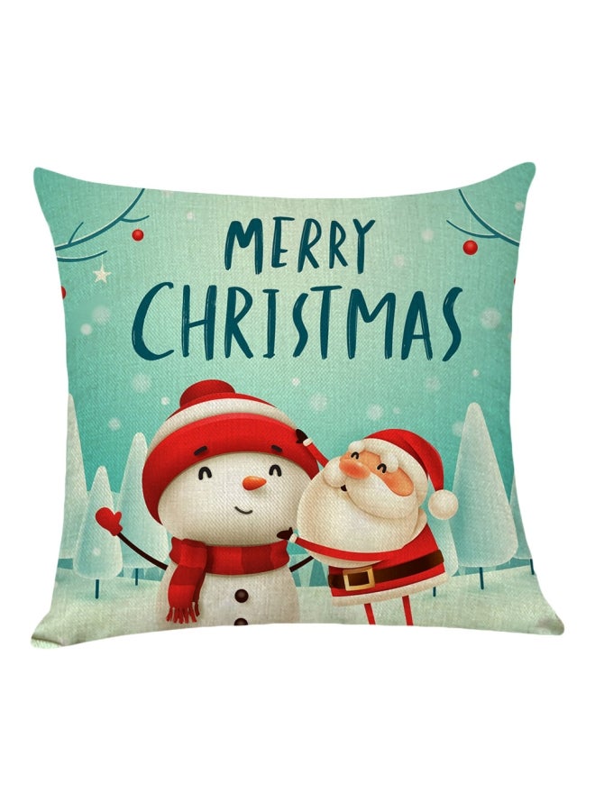 Printed Cushion Cover Green/Black/Red 25x25x1cm - Image 1
