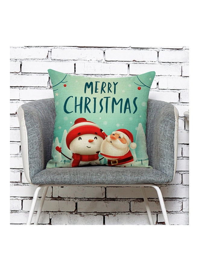 Printed Cushion Cover Green/Black/Red 25x25x1cm - Image 2