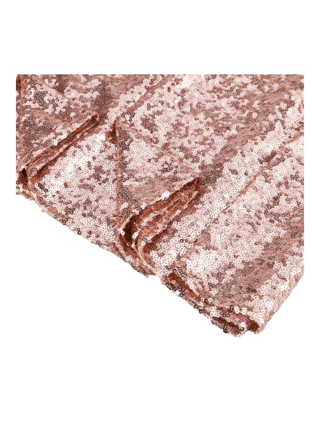 مفرش طاولة لامع مزين بالترتر ذهبي وردي 30x275سم - Image 2