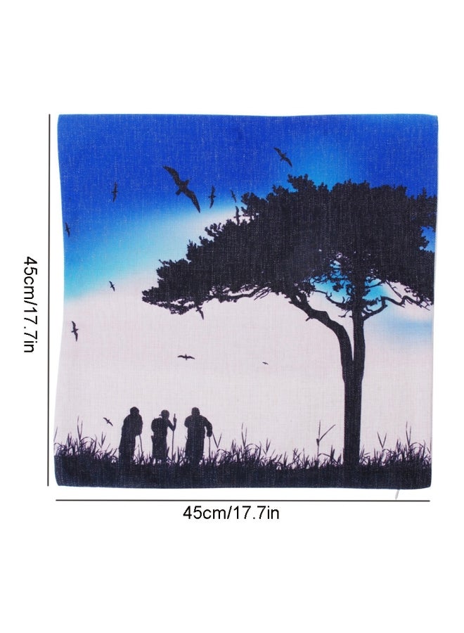 Printed Cushion Cover Blue/Black/White 45x45cm - Image 2