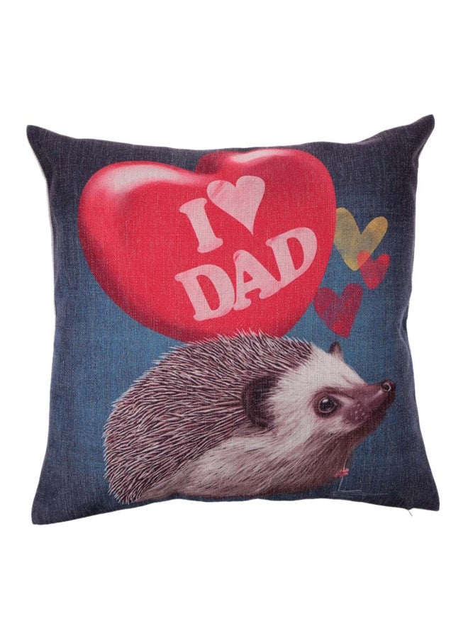 Printed Cushion Cover Blue/Red/Beige 45x45cm - Image 1