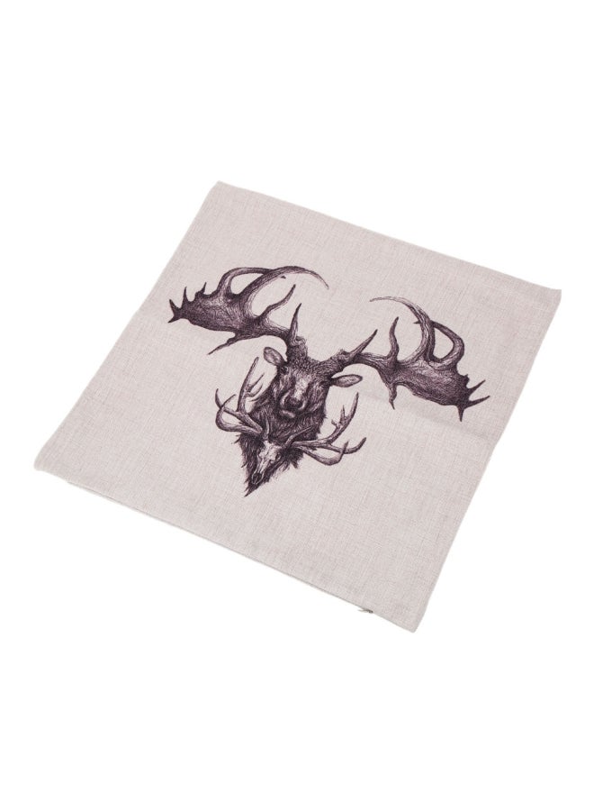 Printed Cushion Cover Beige/Brown 45x45cm - Image 3