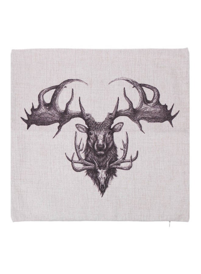 Printed Cushion Cover Beige/Brown 45x45cm - Image 4