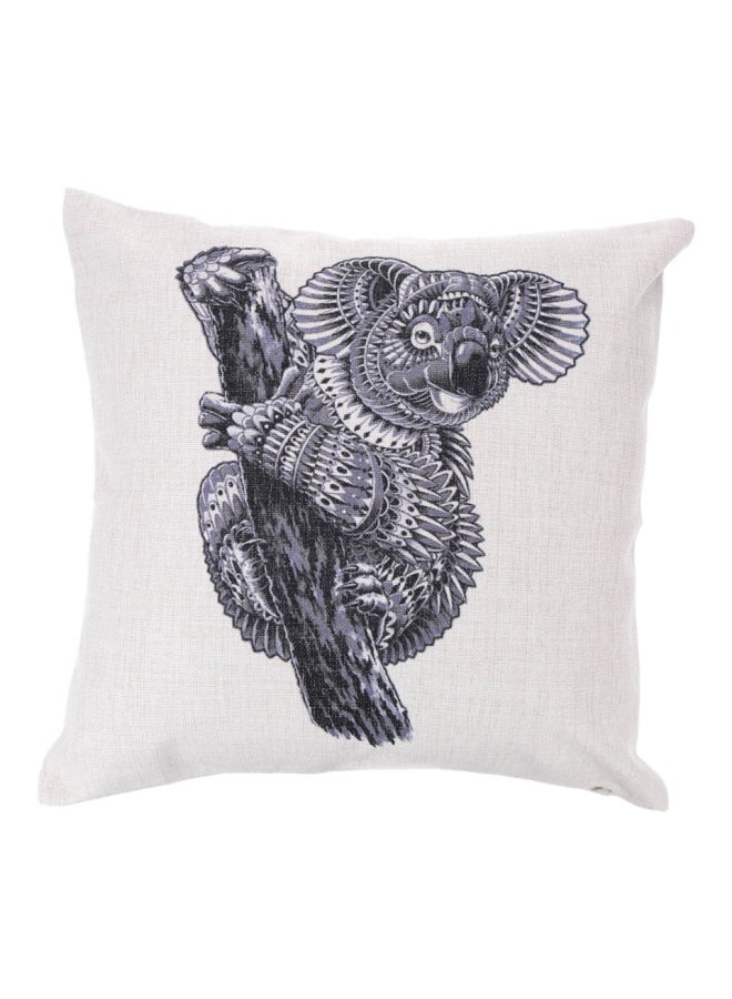 Printed Cushion Cover Beige/Black 45x45cm - Image 1