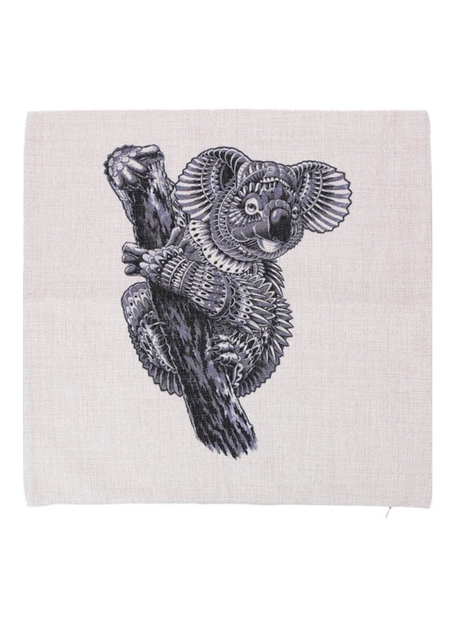 Printed Cushion Cover Beige/Black 45x45cm - Image 2