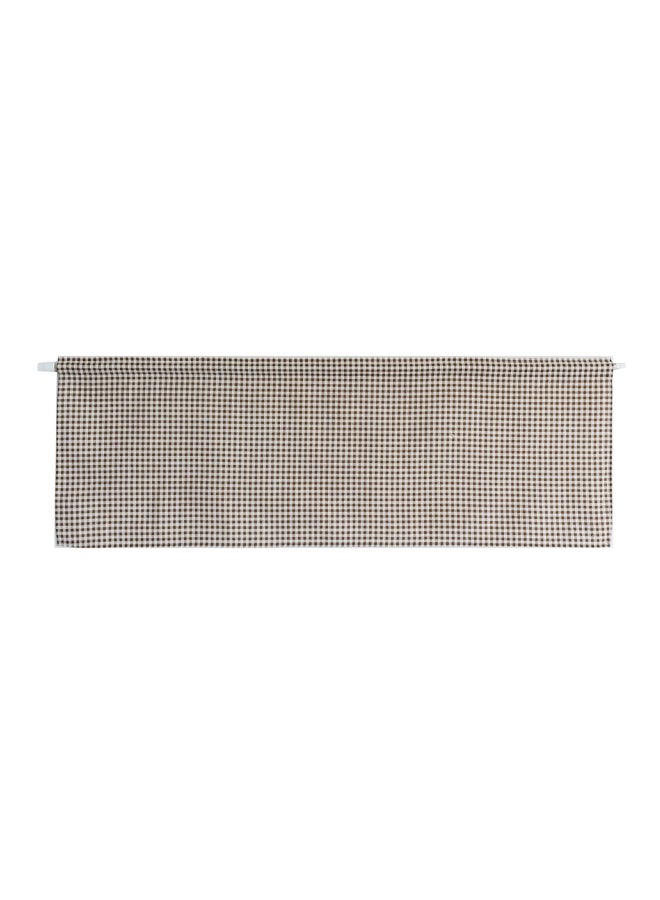 Valance Grid Stripe Style Blackout Window Curtain Brown/White 18x59centimeter - Image 1