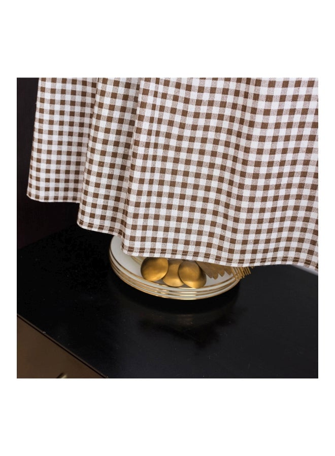 Valance Grid Stripe Style Blackout Window Curtain Brown/White 18x59centimeter - Image 4