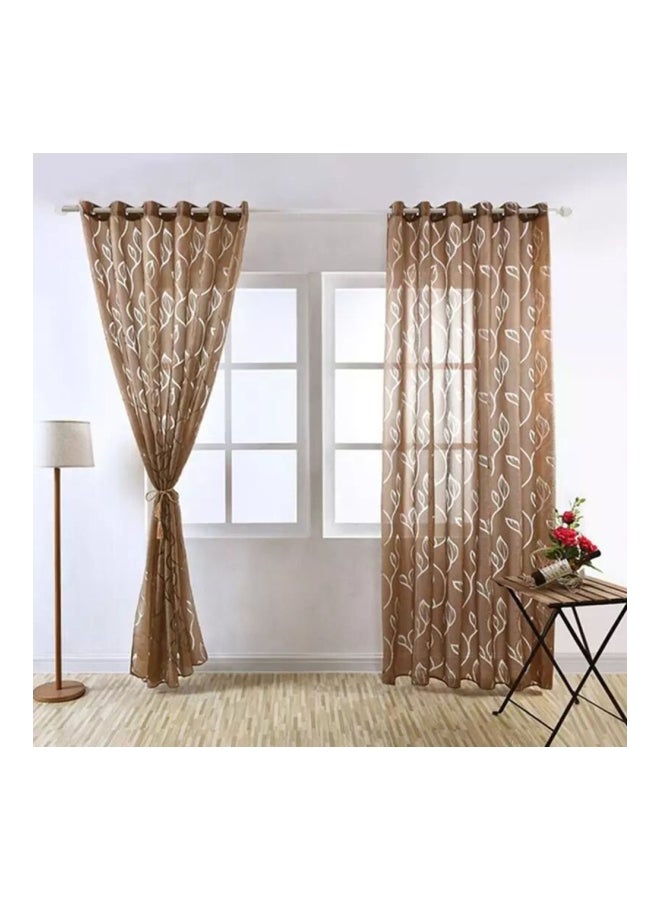 ستارة باب للفناء بتصميم منزلق البني/الأبيض 79x40سم - Image 2