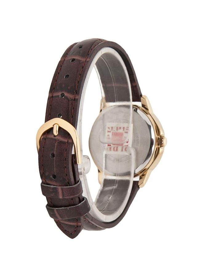 كاسيو ساعة يد بعقارب مقاومة للماء طراز LTP-V004GL-7A - قياس 35 مم - لون بني للنساء - Image 2