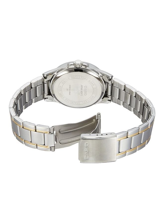 كاسيو ساعة يد بعقارب مقاومة للماء طراز MTP-1381G-9A - قياس 47 مم - فضي/ذهبي للرجال - Image 2