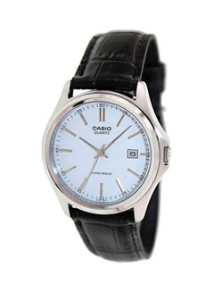 Men's Leather Analog Watch MTP1183E-7A - 32 mm - Black