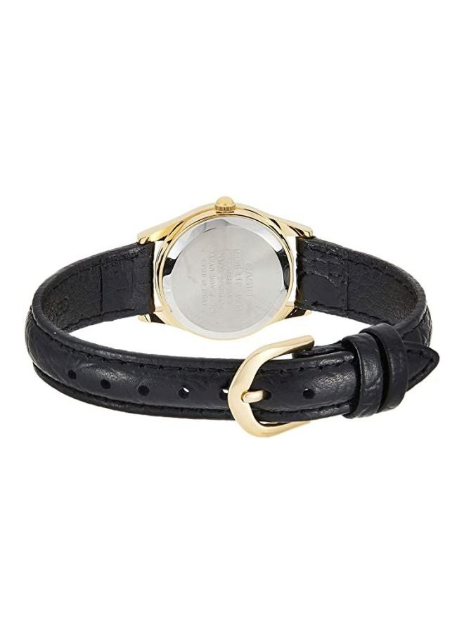 كاسيو ساعة يد بعقارب وسوار من الجلد طراز LTP-1094Q-7B2RDF - 22 مم - لون أسود للنساء - Image 2