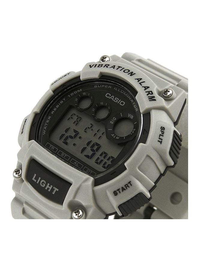 كاسيو ساعة يد رقمية مقاومة للماء طراز W-735H-8A2 - قياس 47 مم - لون رمادي للرجال - Image 4