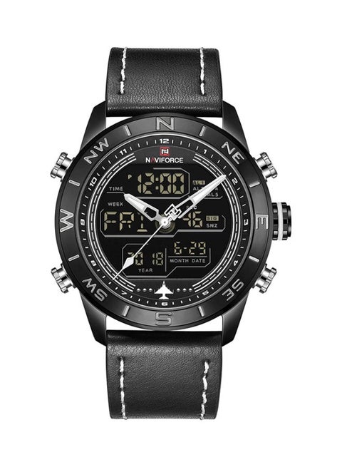 men Water Resistant Analog & Digital Watch Nf9144 - 45 mm - Black