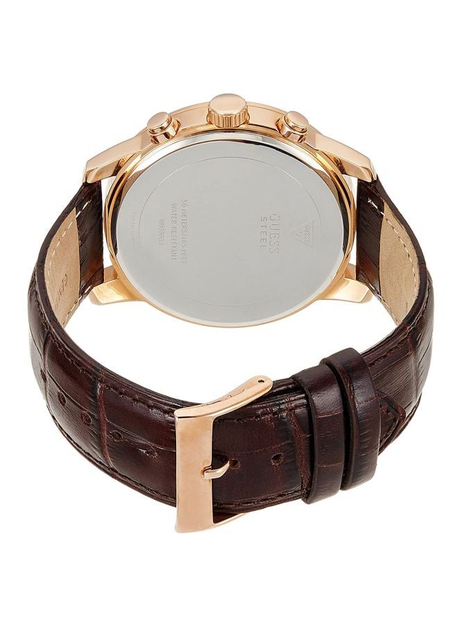 جس ساعة يد كرونوغراف بسوار من الجلد طراز W0380G4 men - Image 2