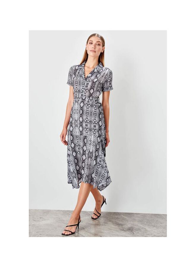 trendyol - Snake Print Dress Grey - Image 1