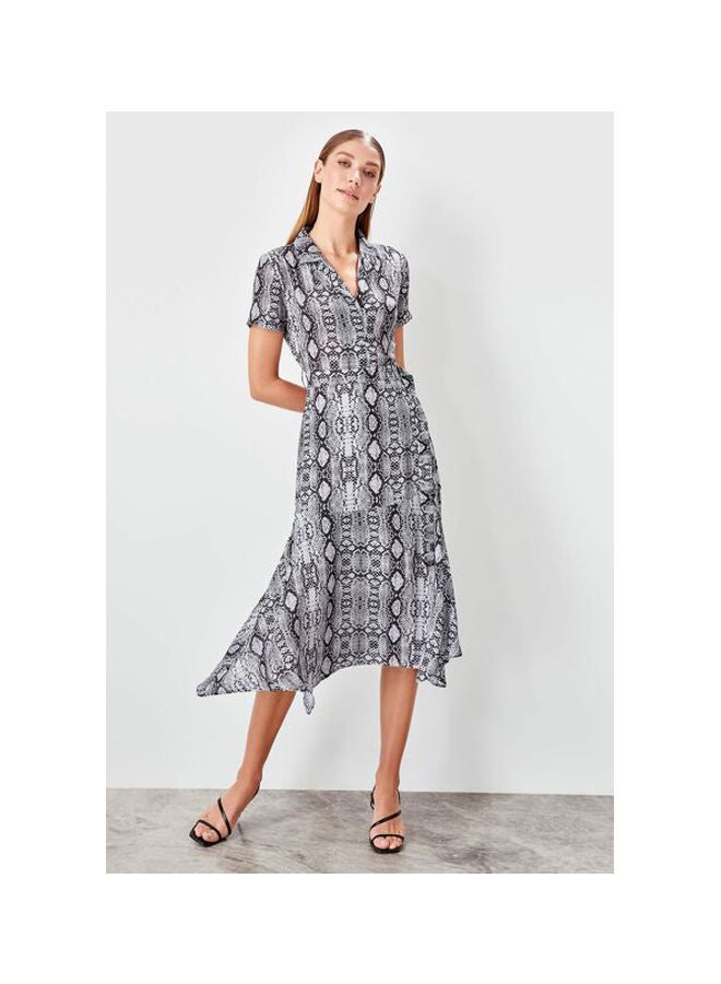 trendyol - Snake Print Dress Grey - Image 1