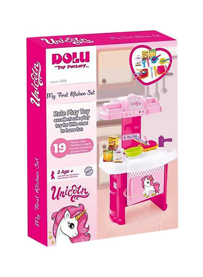 دولو طقم ألعاب المطبخ ماي فيرست كيتشن بطبعة يونيكورن مكون من 20 قطعة 41x64x27سم - Image 2