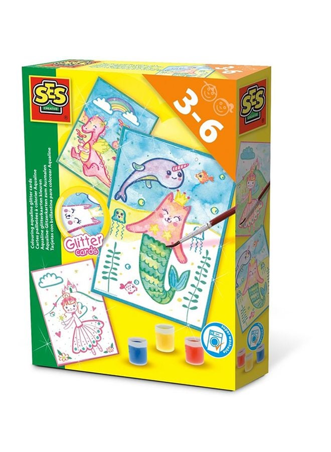 Ses Colouring Aqualine Glitter Card Set 14014 Multicolour - Image 2