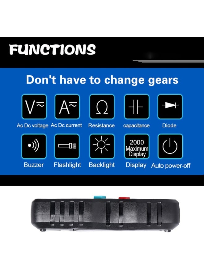 Fully Automatic Identification Multimeter Black/Red 14cm  - Image 2