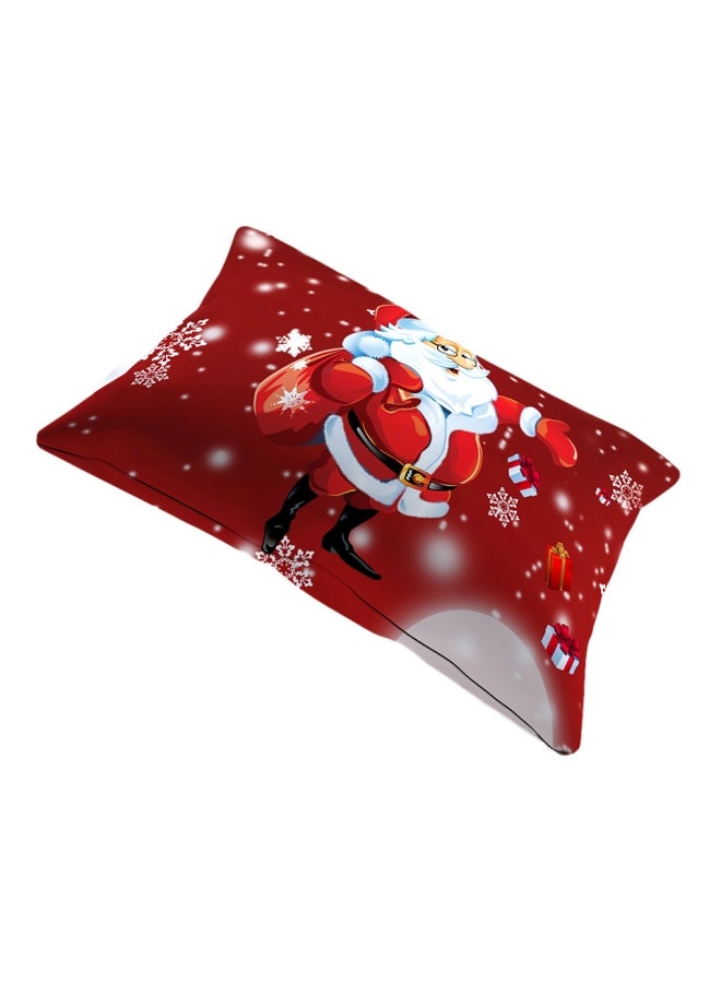 4-Piece Christmas Printed Duvet Cover Set Polyester Red/White/Blue - Image 2