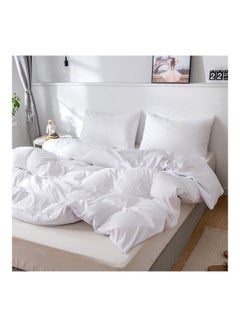 Generic 3-Piece Pillowcase Quilt Cover Set Polyester White  - Image 3