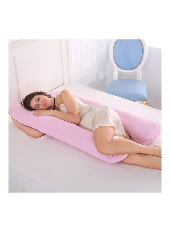 Washable U Shaped Maternity Pillow fabric Pink 30x30x25cm - Image 2