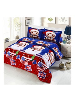 Generic 4-Piece 3D Printed Quilt Set polyester Blue/Red/White King  - Image 1