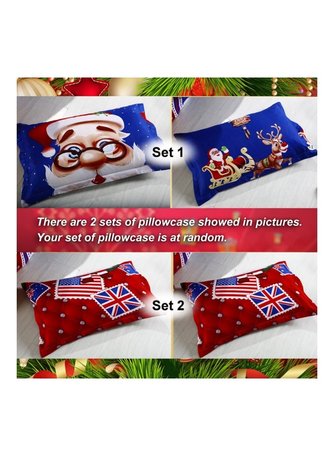 Generic 4-Piece 3D Printed Quilt Set polyester Blue/Red/White King  - Image 5