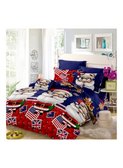 Generic 4-Piece 3D Printed Quilt Set Polyester Blue/Red/White Queen  - Image 4