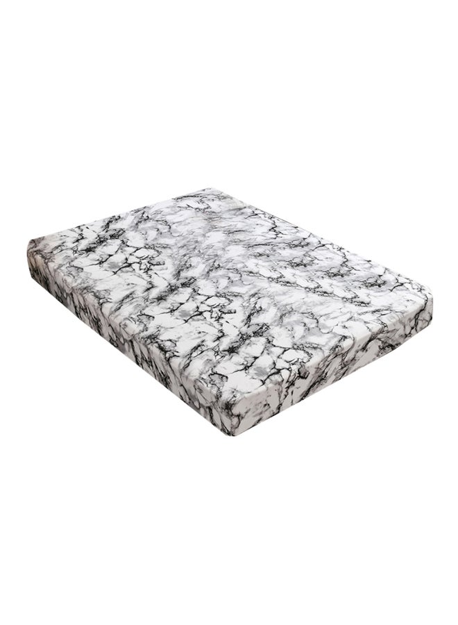 Hypoallergenic Breathable Mattress Cover Polyester White/Black 138x190x30cm - Image 1