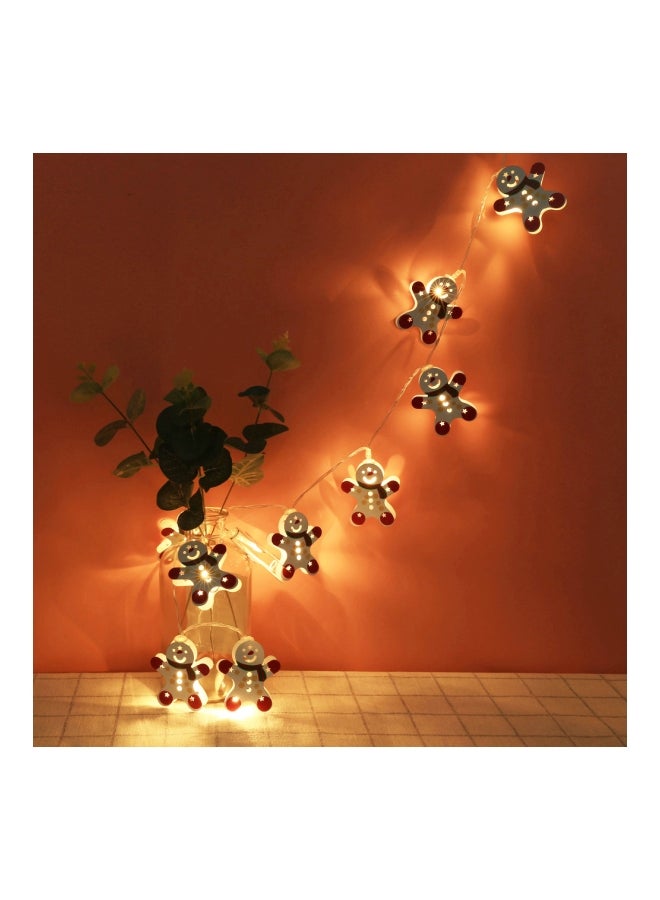 شريط إضاءة LED على شكل رجل الثلج أبيض دافئ 1.1متر - Image 4