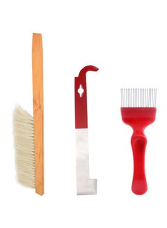 3-Piece Hive Scraper Tool Red/White/Beige