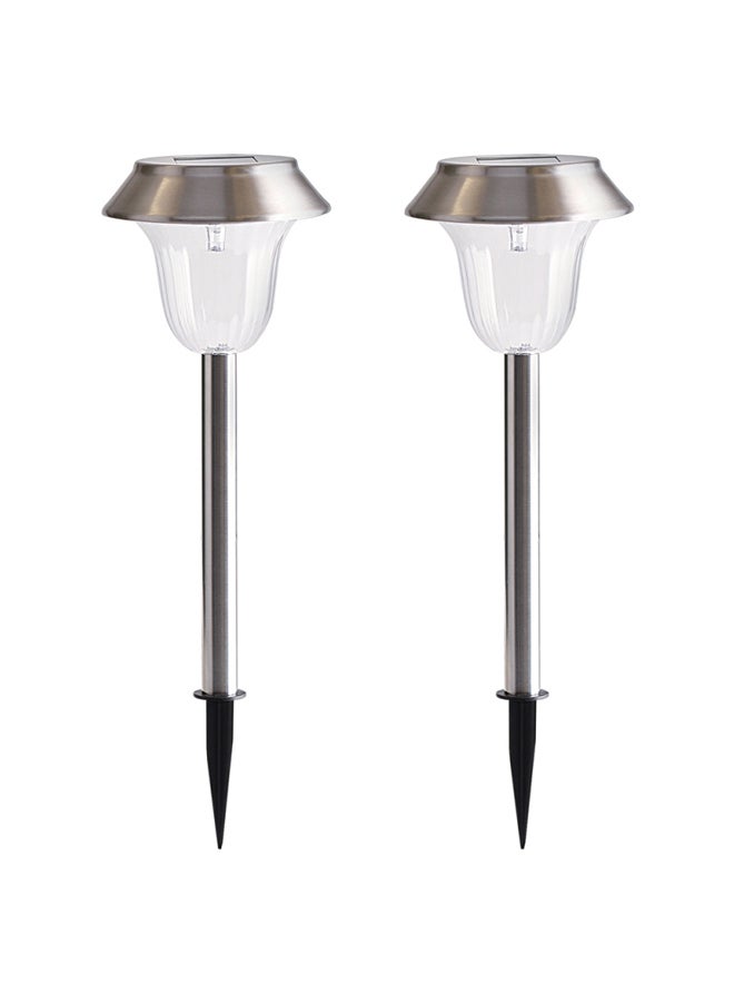 Generic Pack Of 2 Solar LED Patio Lamps Blue 11.5x11.5x40cm  - Image 1
