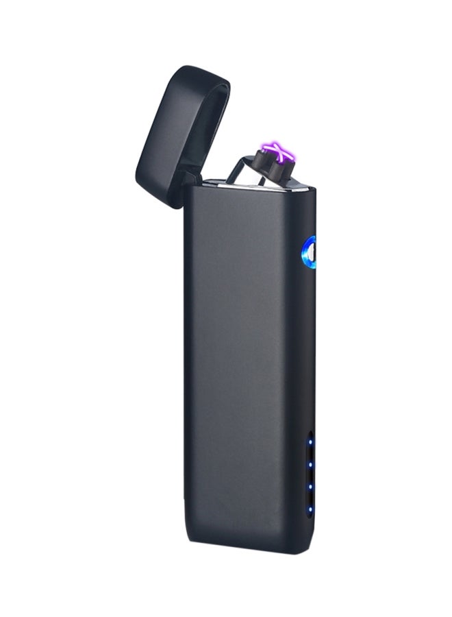 Generic Rechargeable Double Arc Electric Lighter Mock Black/Silver 13x6x2mm  - Image 1